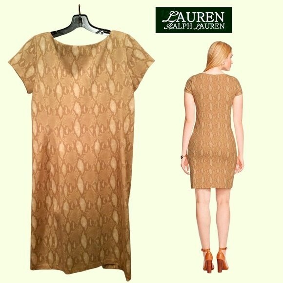 Lauren Ralph Lauren NEW Old Money Python Snake Sheath Dress PS - Picture 8 of 11